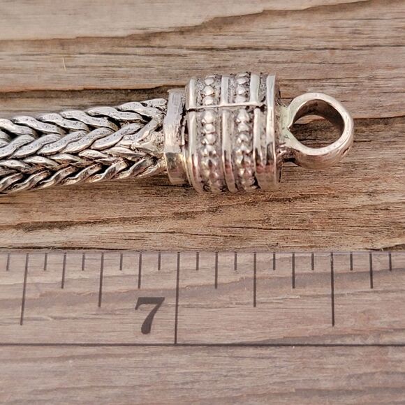 Sterling Woven Braided India Made Bracelet - Picture 6 of 7
